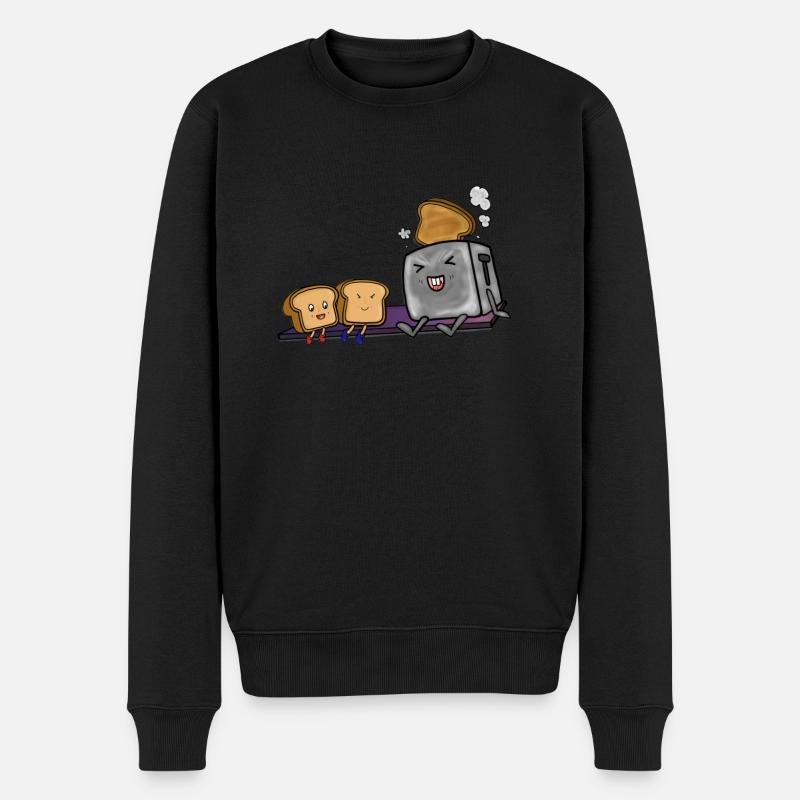 Kawaii Toast - Männer Premium Bio Pullover - Schwarz