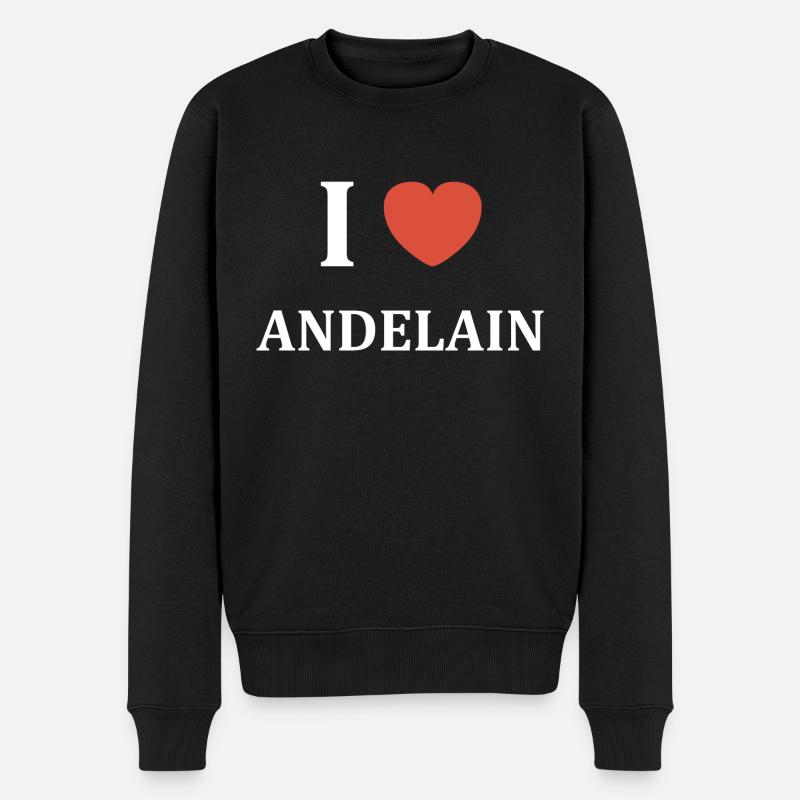 i love Andelain - Pull Premium bio Homme - noir