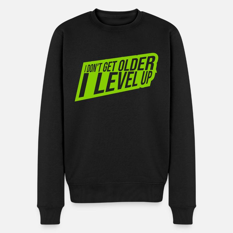 get older level up - Männer Premium Bio Pullover - Schwarz