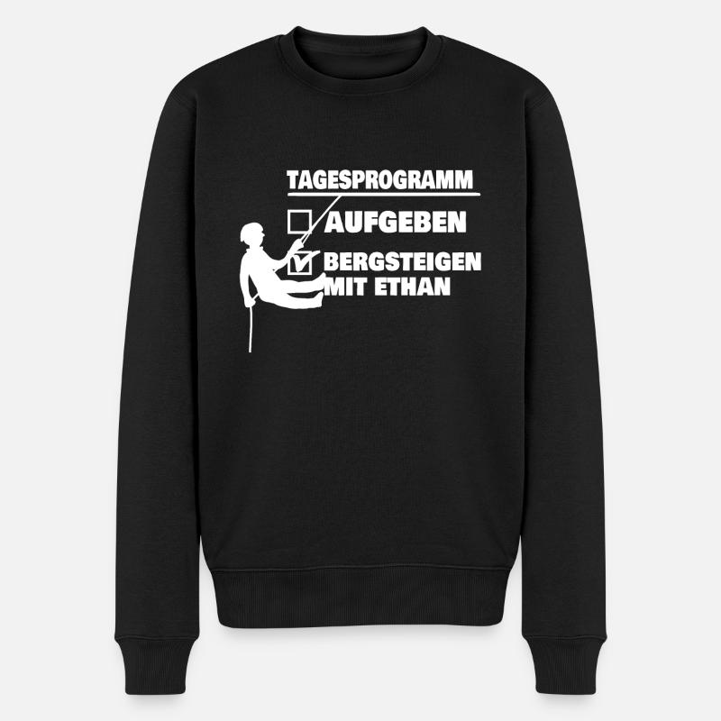 Berg mit ethan oder aufgeben - Männer Premium Bio Pullover - Schwarz