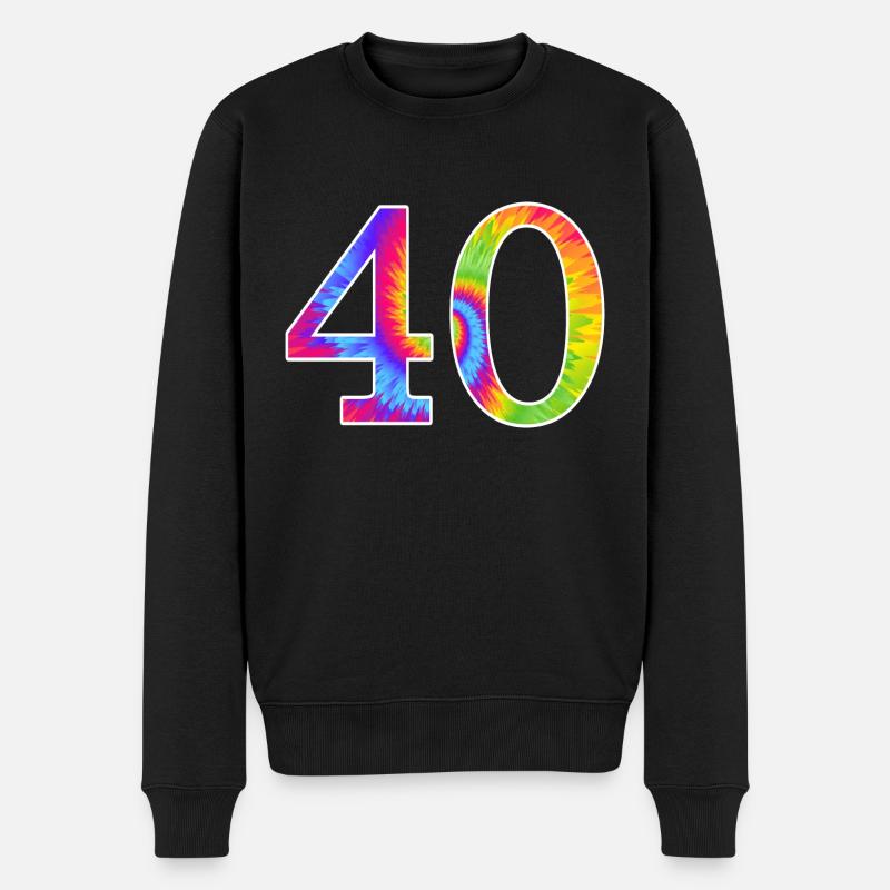 40 vierzig - Männer Premium Bio Pullover - Schwarz
