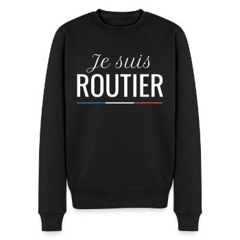 Je suis routier - Pull Premium bio Homme - noir - Devant - Nico (187cm)