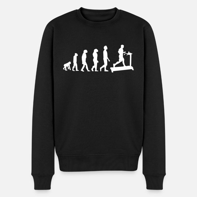Laufband Evolution - Männer Premium Bio Pullover - Schwarz
