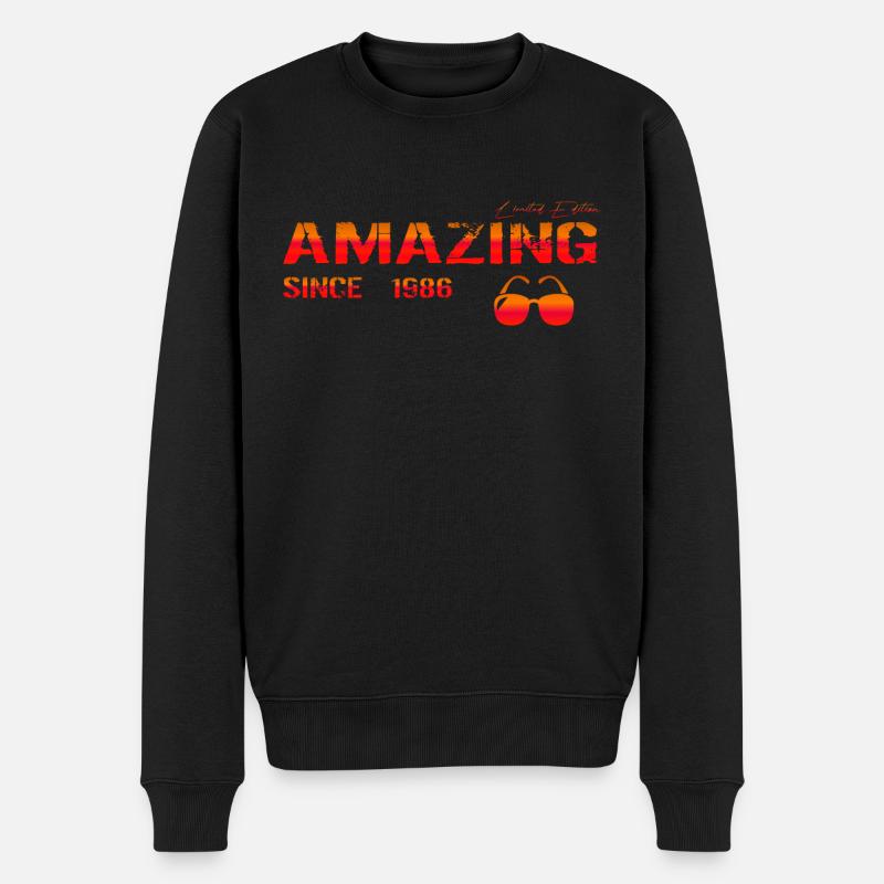 Amazing since 1986 - Männer Premium Bio Pullover - Schwarz