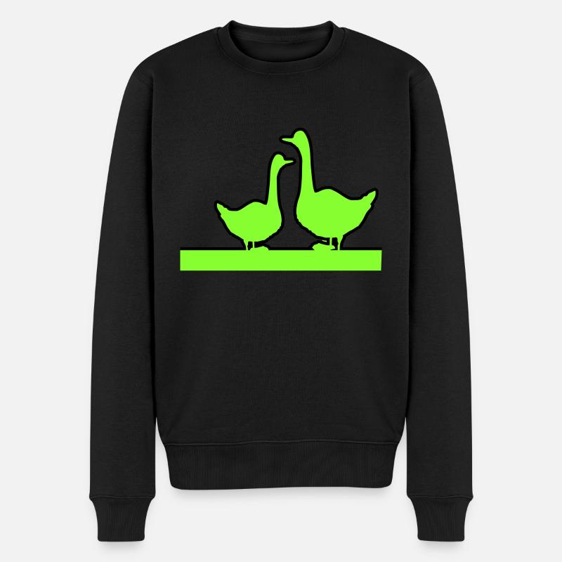 Gänse - Männer Premium Bio Pullover - Schwarz