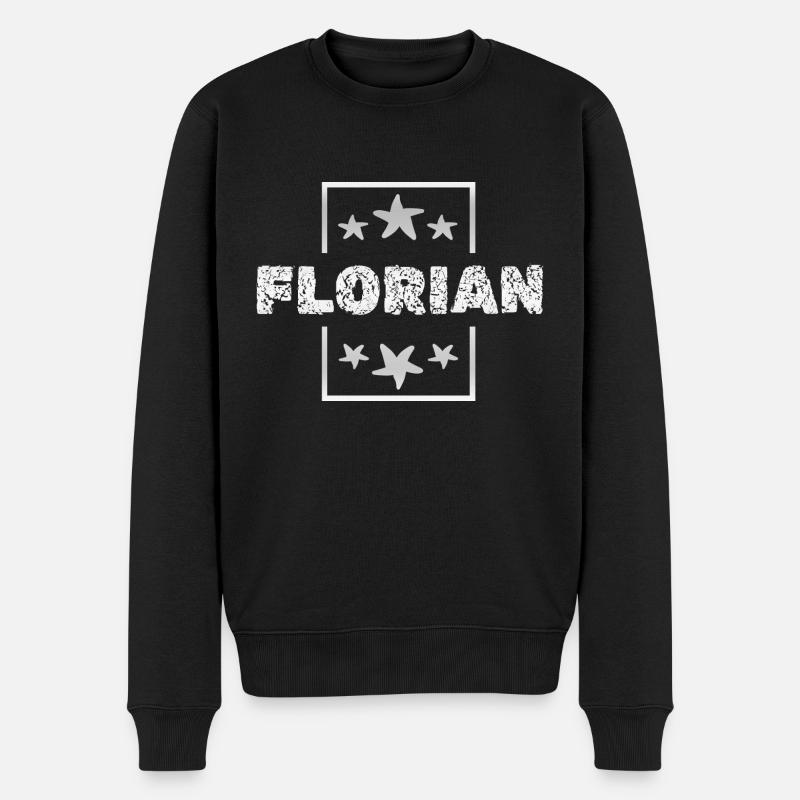 Vorname Florian - Männer Premium Bio Pullover - Schwarz