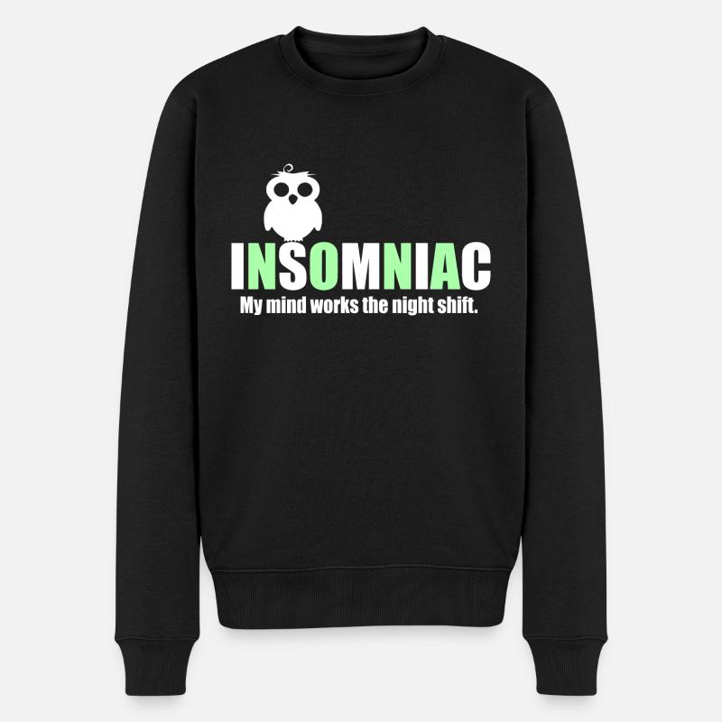 Citation insomniaque drôle - Pull Premium bio Homme - noir