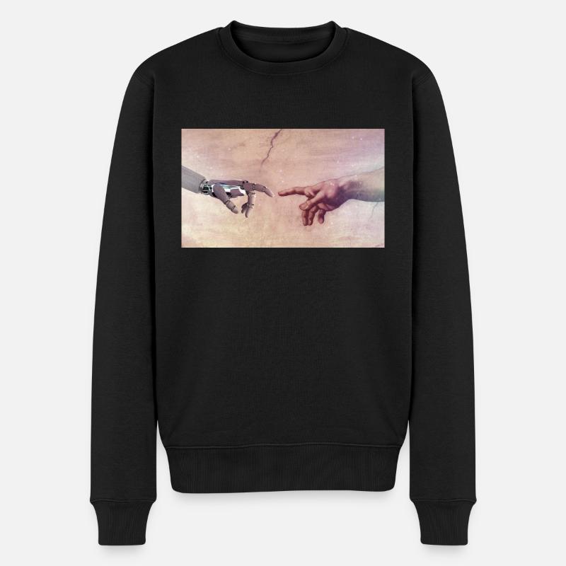 Hand des Roboters - Männer Premium Bio Pullover - Schwarz