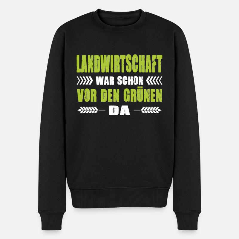 Landwirtschaft War Schon Vor Den Grünen Da Bauer - Männer Premium Bio Pullover - Schwarz