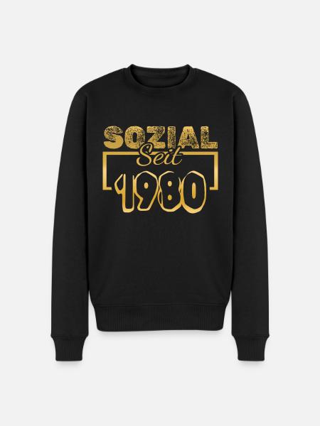 Jahr 1980 - Männer Premium Bio Pullover - Schwarz