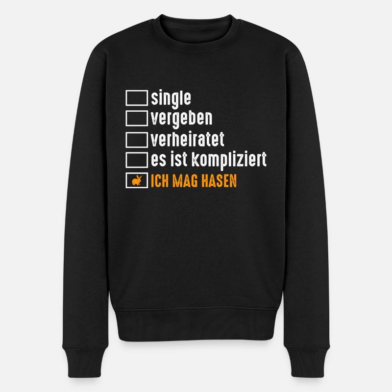 Kaninchen Hase - Männer Premium Bio Pullover - Schwarz