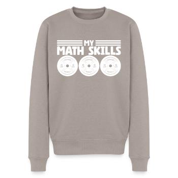 Plaques de poids d’haltérophile Bodybuilder Math - Pull Premium bio Homme - taupe - Devant - Nico (187cm)