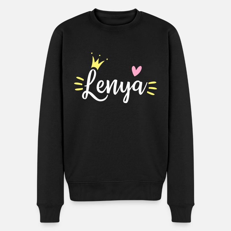 Couronne de nom Lenya - Pull Premium bio Homme - noir