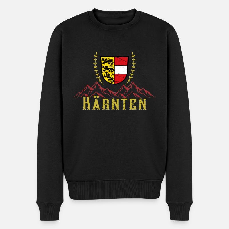 Kärnten Österreich Flagge Wappen Berge - Männer Premium Bio Pullover - Schwarz
