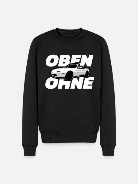 OBEN OHNE CABRIO - Männer Premium Bio Pullover - Schwarz