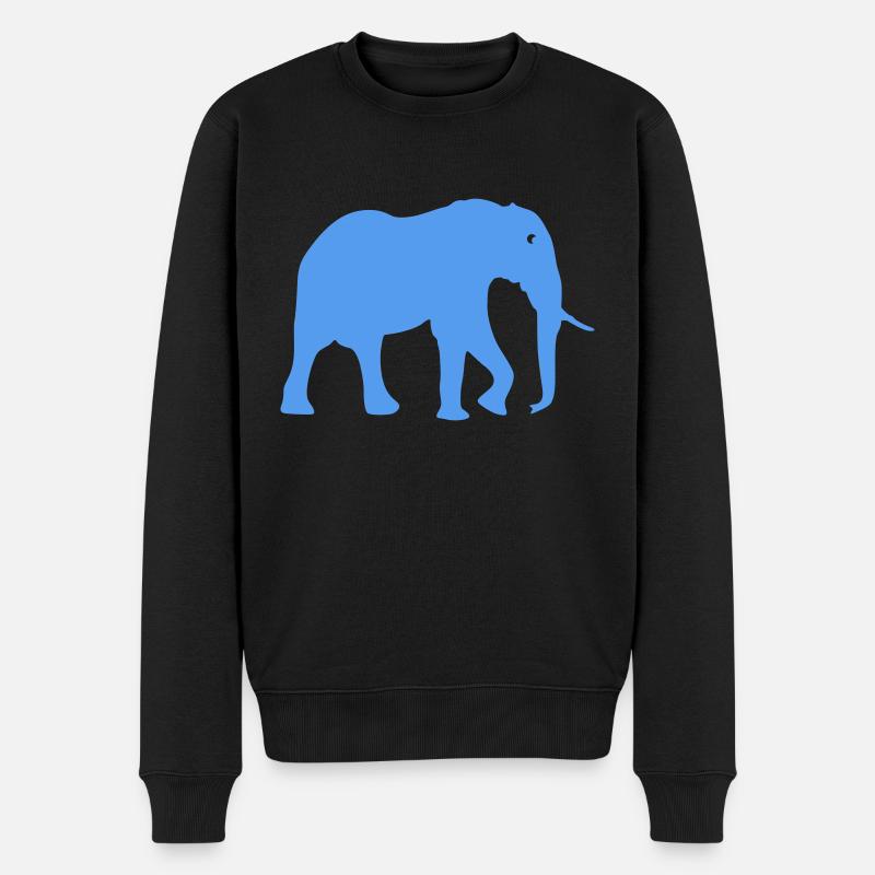 elephant - Männer Premium Bio Pullover - Schwarz