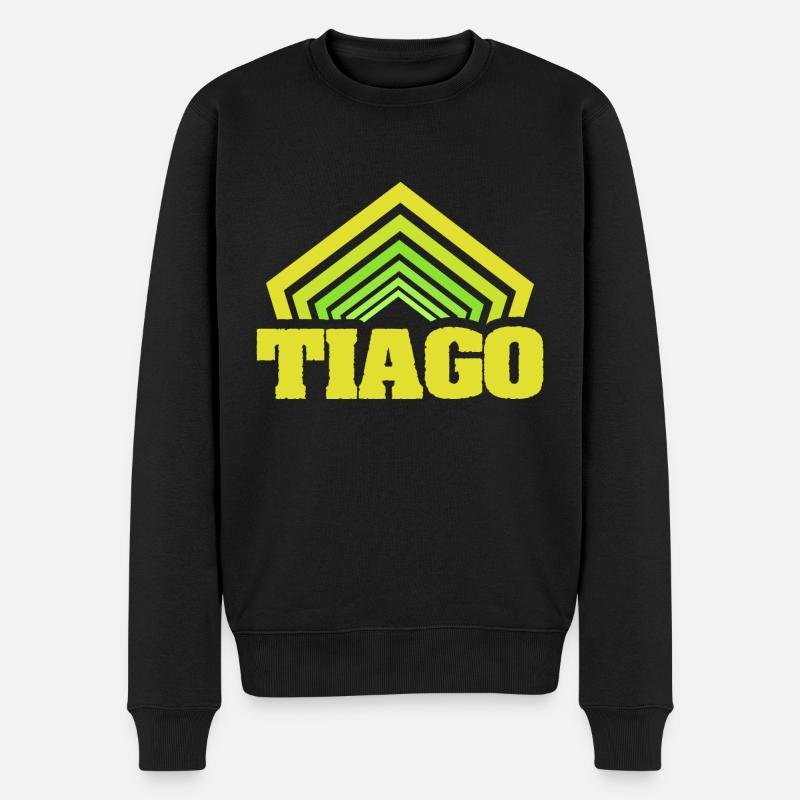 Vorname Tiago - Männer Premium Bio Pullover - Schwarz