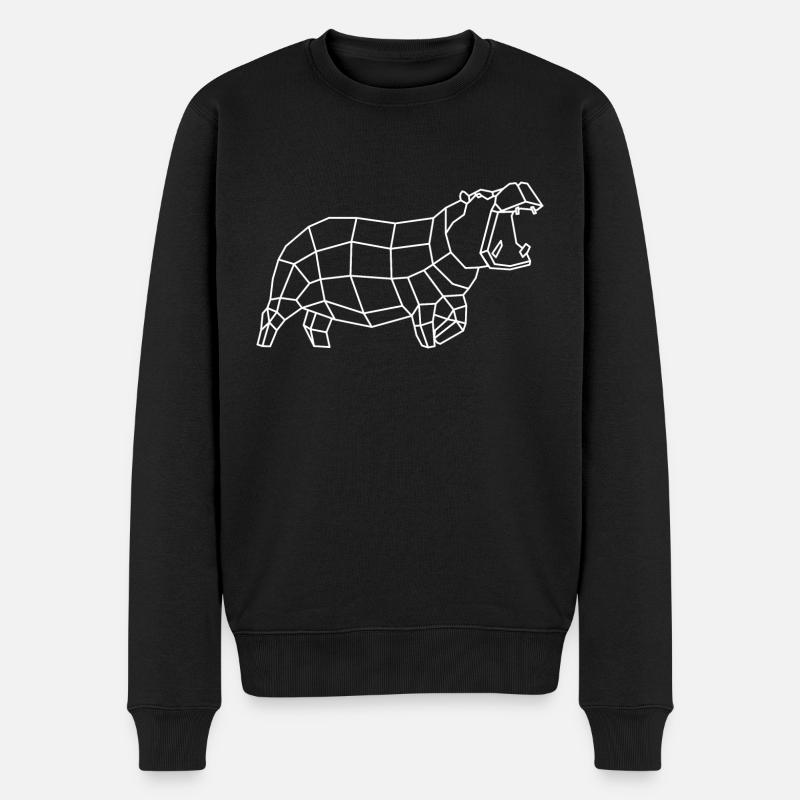 Hippopotame blanc - Pull Premium bio Homme - noir