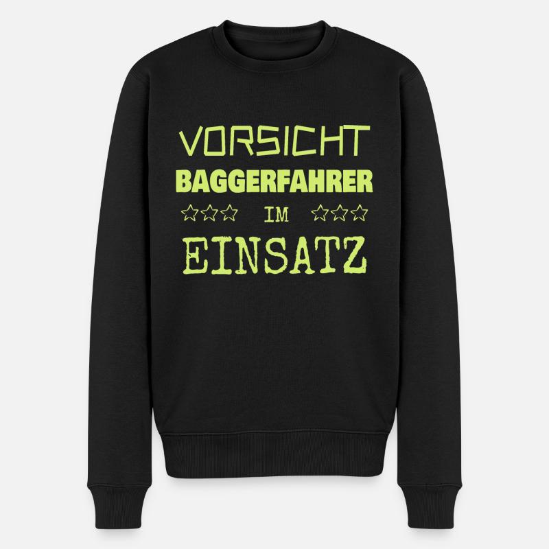 Baggerfahrer - Männer Premium Bio Pullover - Schwarz