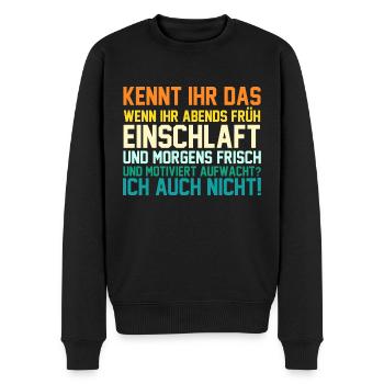 Lazy late riser motivation - Men's Premium Organic Jumper - black - Front - Nico (187cm)
