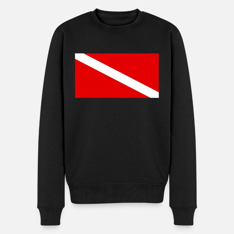 Taucherflagge Diving Flag - Männer Premium Bio Pullover - Schwarz