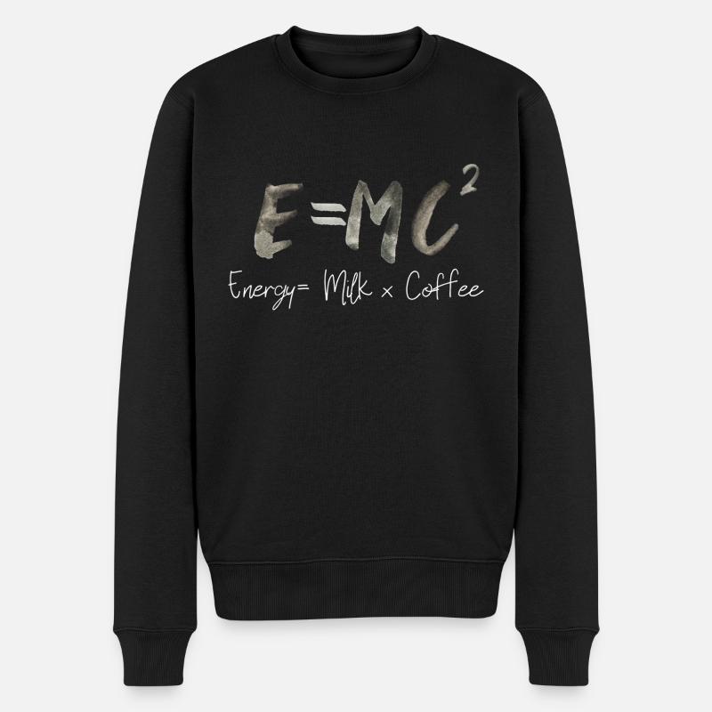 E MC2 Energie Physik Wissenschaft Spruch Schrift - Männer Premium Bio Pullover - Schwarz