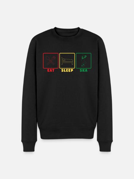 Eat sleep ska - ska music rude boy - Men's Premium Organic Jumper - black
