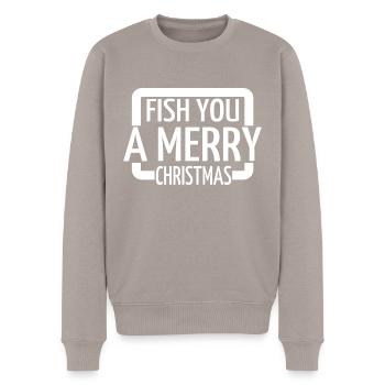 Noël Happy Rod Blagues sous le cadeau de l’arbre - Pull Premium bio Homme - taupe - Devant - Nico (187cm)