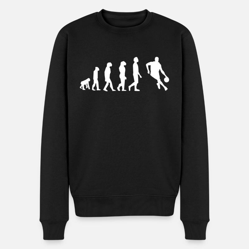 Basketball-Evolution - Männer Premium Bio Pullover - Schwarz