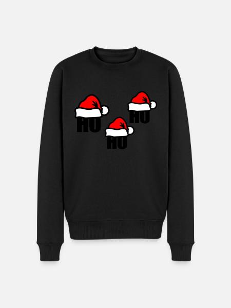 Santa hat ho ho ho - Men's Premium Organic Jumper - black