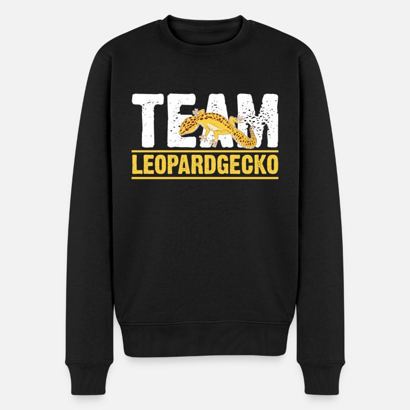 Eidechse Terrarium Reptilien Leopardgecko - Männer Premium Bio Pullover - Schwarz