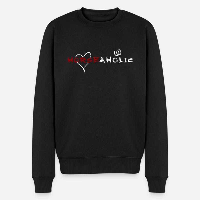 Horseaholic weiß - Männer Premium Bio Pullover - Schwarz