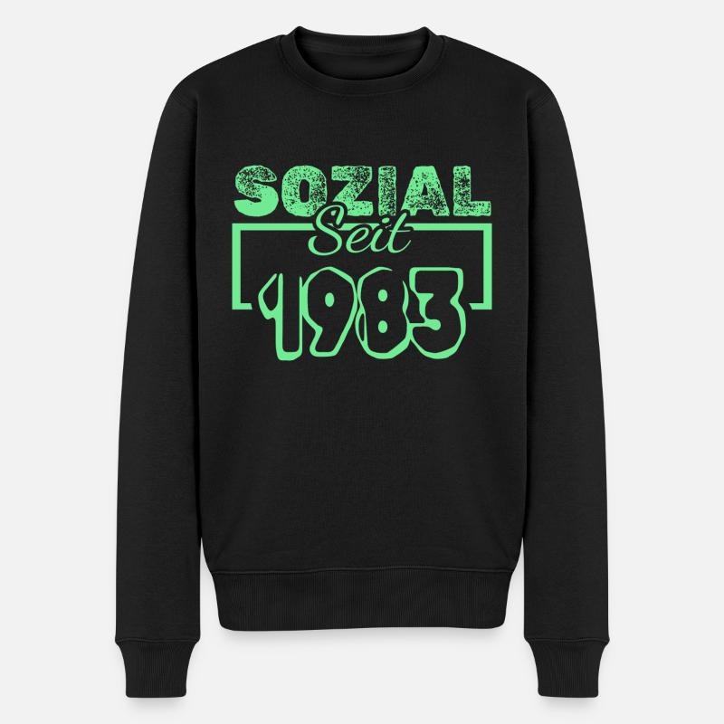 Jahr 1983 - Männer Premium Bio Pullover - Schwarz