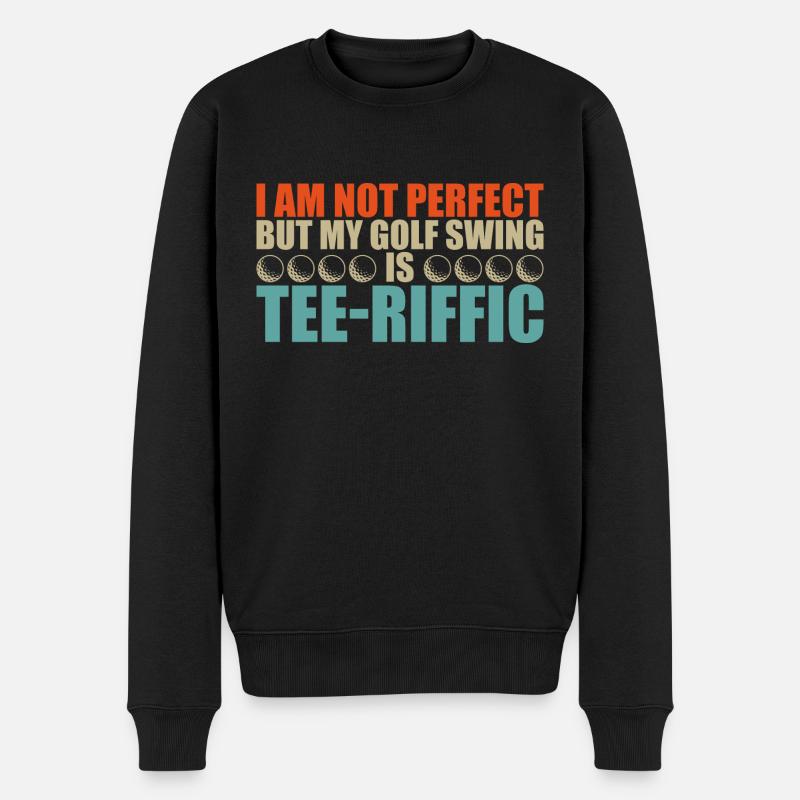 Golf Player Tee-Riffic Golf Swing - Männer Premium Bio Pullover - Schwarz