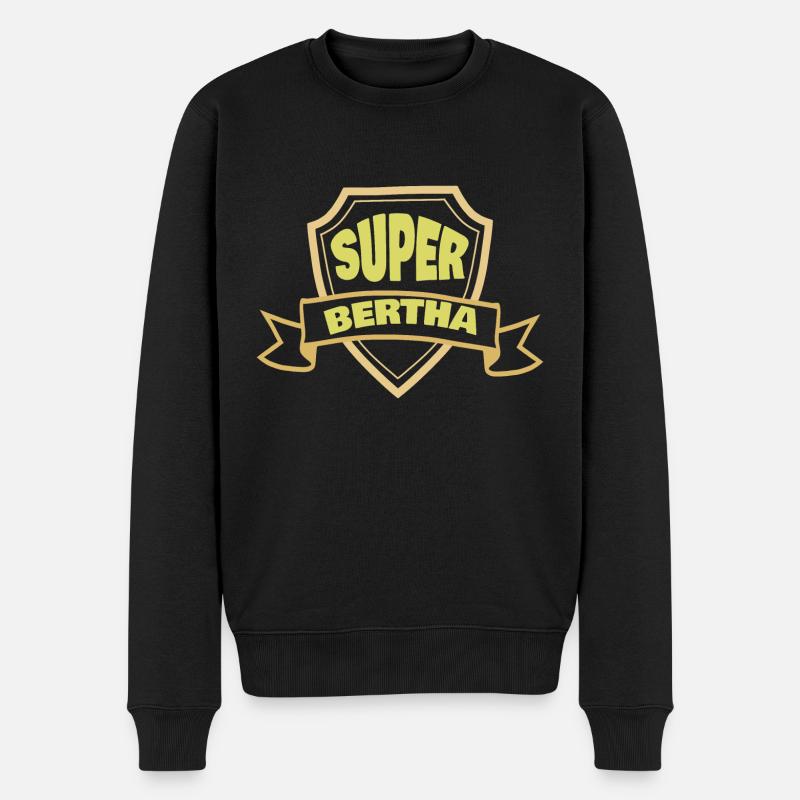 Frauenname Bertha - Männer Premium Bio Pullover - Schwarz