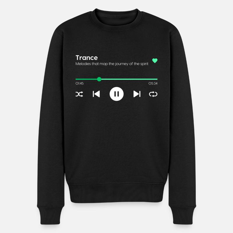 Trance - Männer Premium Bio Pullover - Schwarz