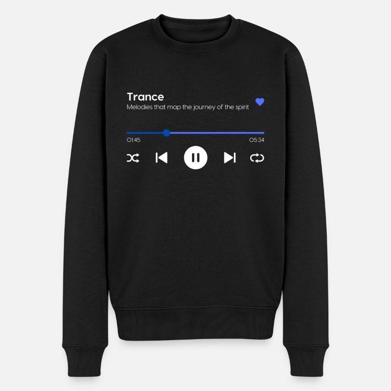 Trance - Männer Premium Bio Pullover - Schwarz