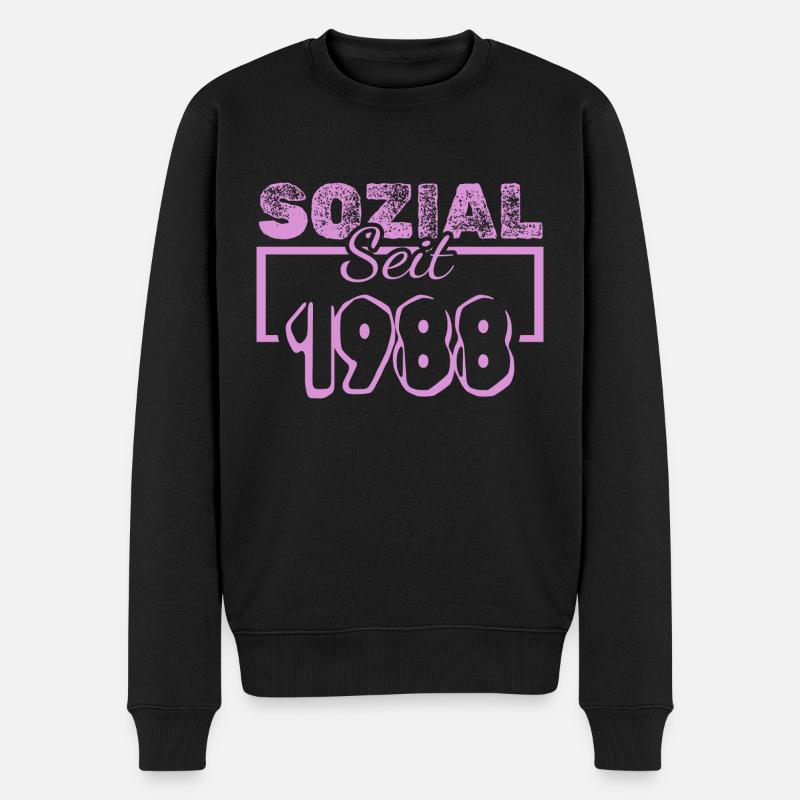 1988 - Männer Premium Bio Pullover - Schwarz