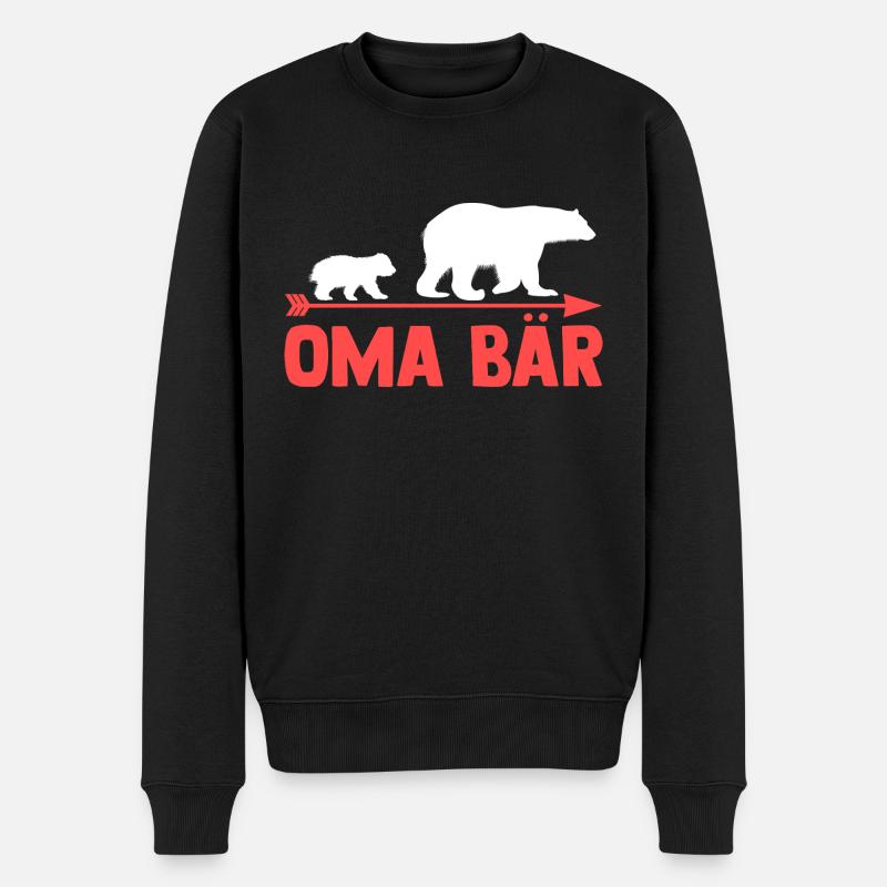 Großmutter Oma Bär - Männer Premium Bio Pullover - Schwarz