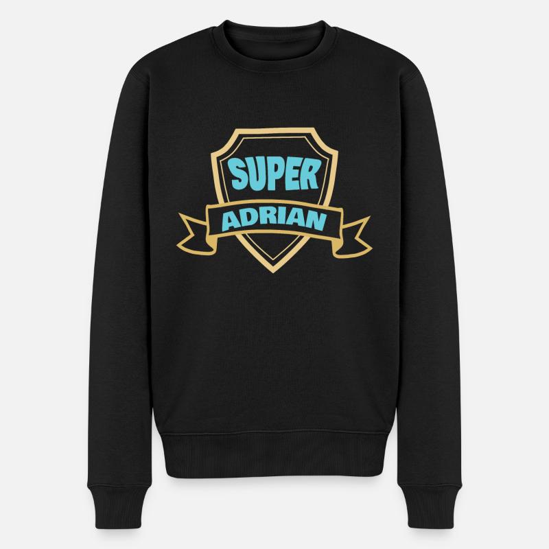 Adrian als Vorname - Männer Premium Bio Pullover - Schwarz