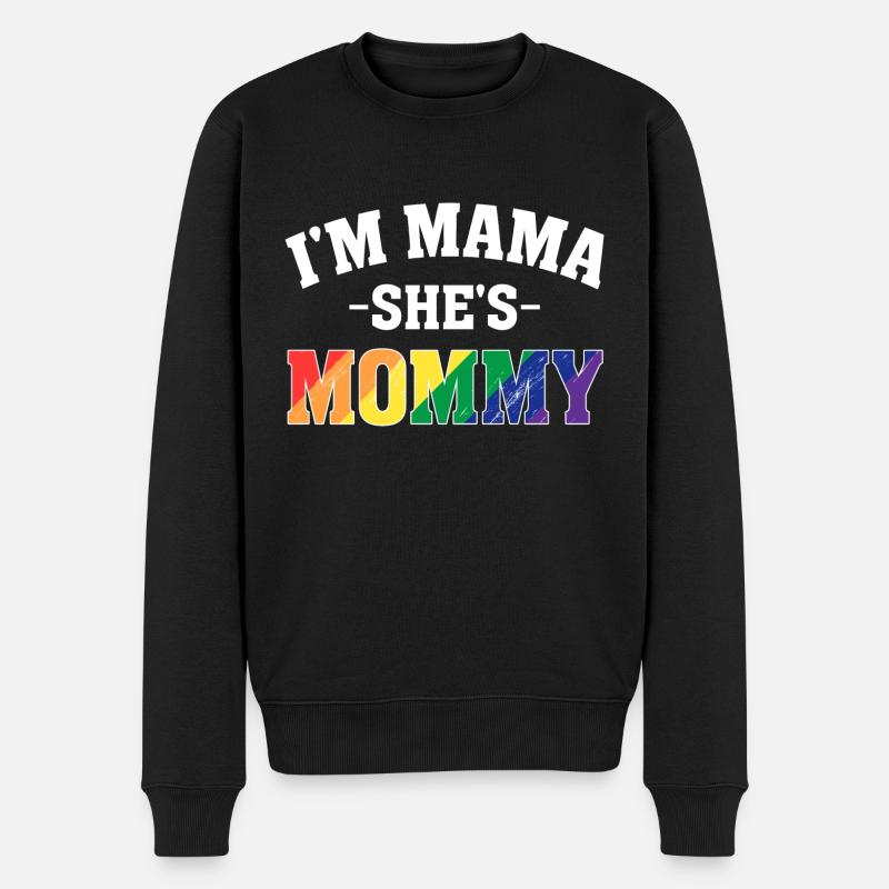 Lesbische Mutter Gay Pride Ich bin Mama Sie ist Mama LGBT - Männer Premium Bio Pullover - Schwarz