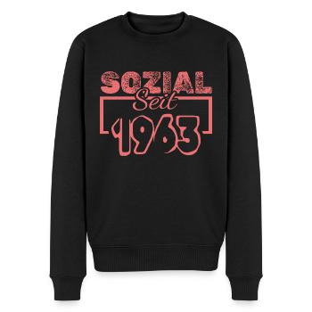 1963 - Männer Premium Bio Pullover - Schwarz - Vorne - Nico (187cm)