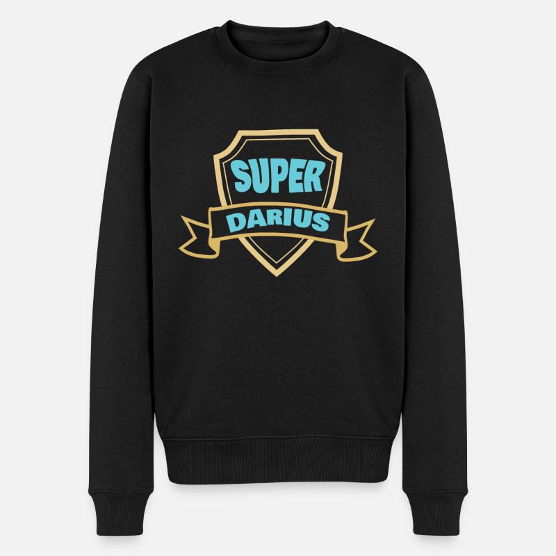 Vorname Darius - Männer Premium Bio Pullover - Schwarz