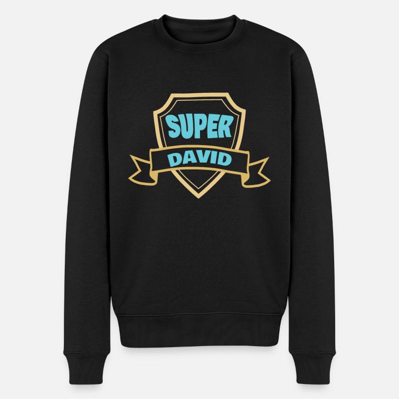 David - Männer Premium Bio Pullover - Schwarz