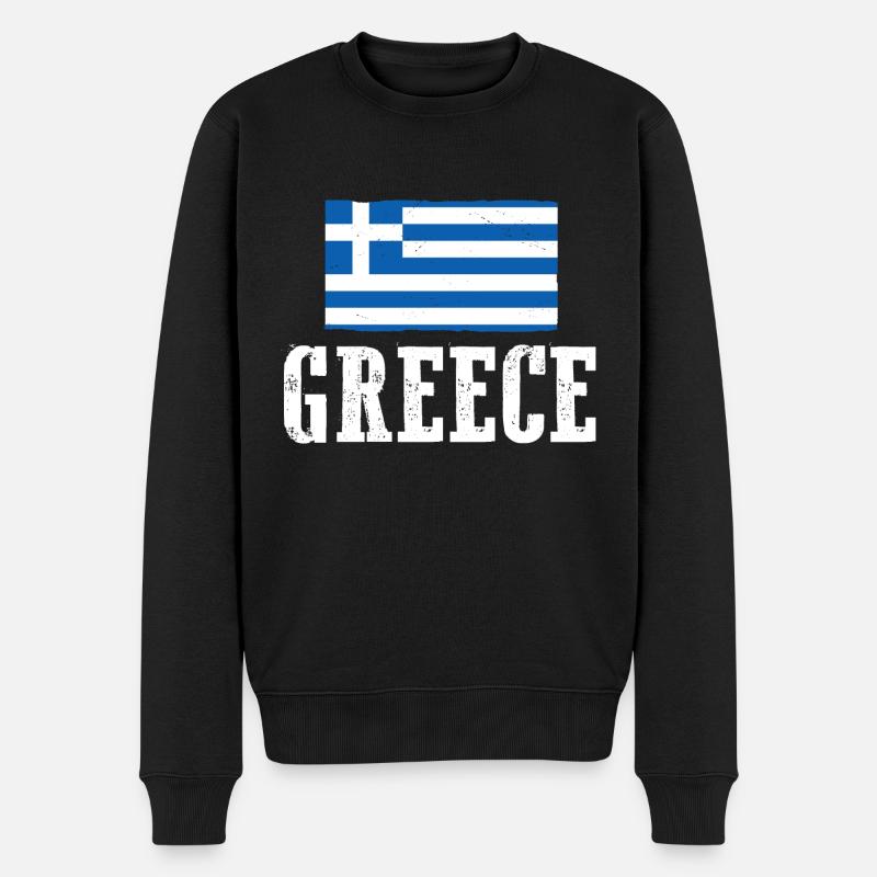 Griechen Griechenland - Männer Premium Bio Pullover - Schwarz