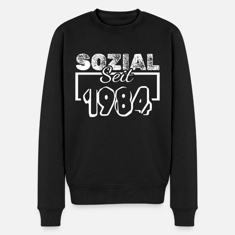 Sozial 1984 - Männer Premium Bio Pullover - Schwarz