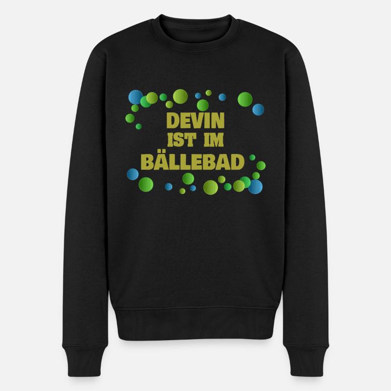 Devin - Männer Premium Bio Pullover - Schwarz