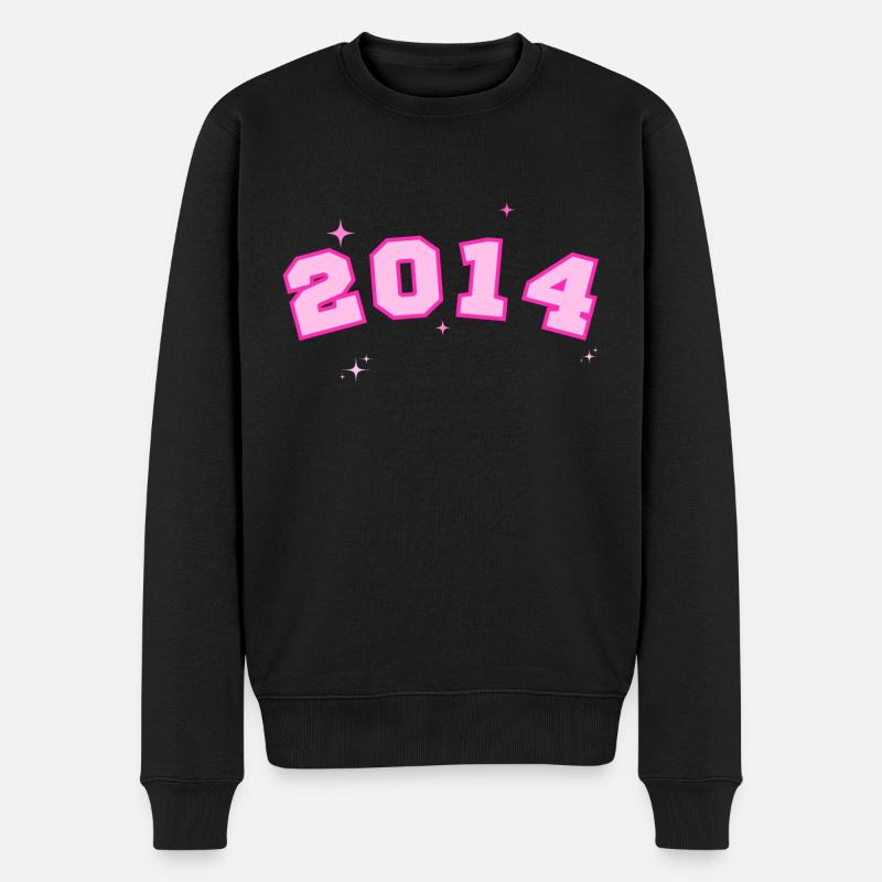 2014 Stern Rosa - Männer Premium Bio Pullover - Schwarz