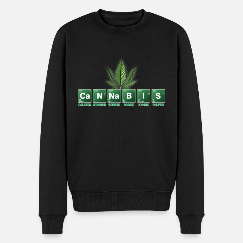 Cannabis - Männer Premium Bio Pullover - Schwarz
