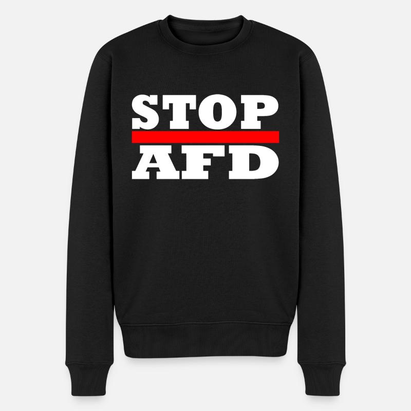 Stop Afd - Männer Premium Bio Pullover - Schwarz